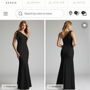 Azazie Elegant Black One-Shoulder Dress